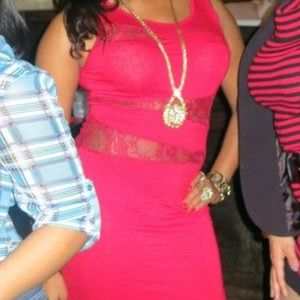 Red dress with lace